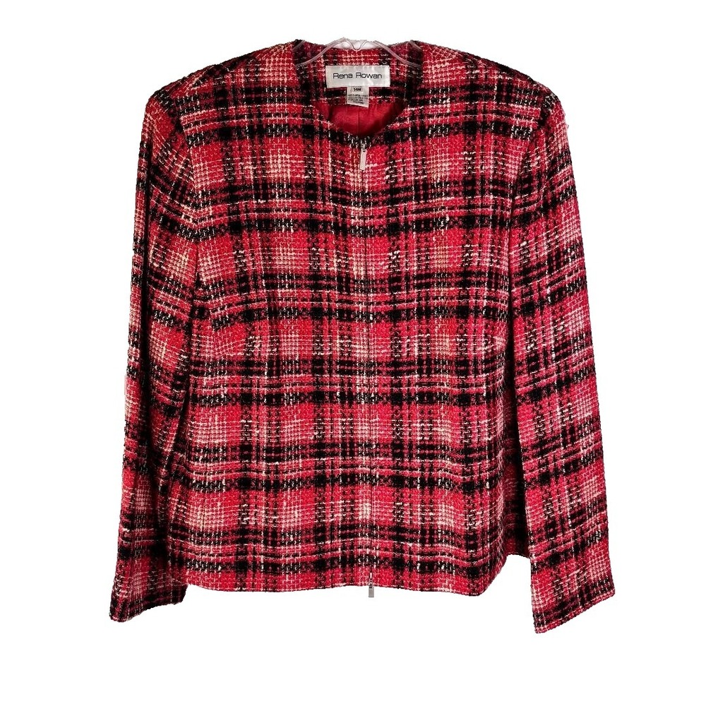 Rena Rowan Plaid Blazer Women's Size 14W Preppy